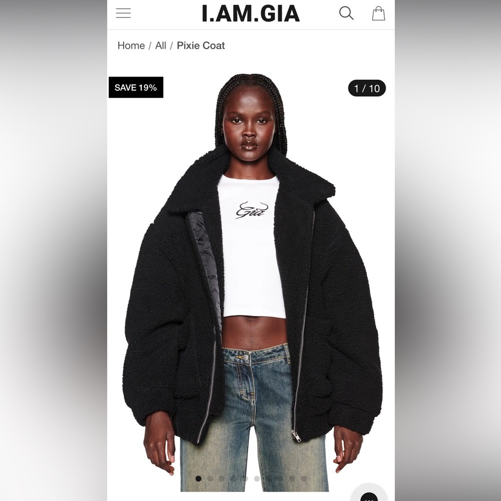I.AM.GIA Pixie Coat in Black Size Small